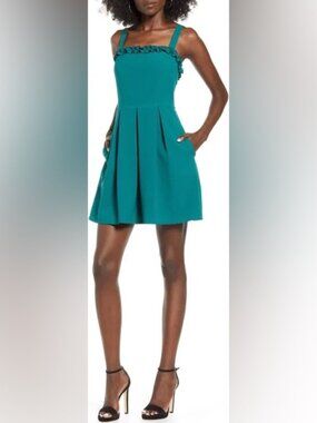 Hunter Green Pleated Dress